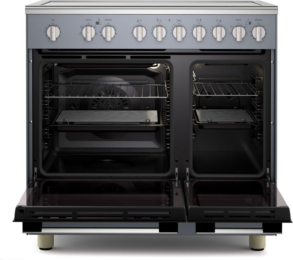 KENWOOD CK602C-SL Cocina eléctrica de vitrocerámica de 90 cm - Gris pizarra y cromo