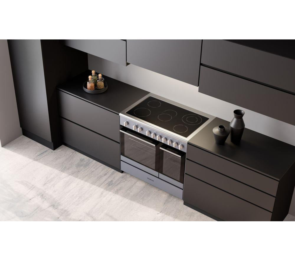 KENWOOD CK602C-SL Cocina eléctrica de vitrocerámica de 90 cm - Gris pizarra y cromo