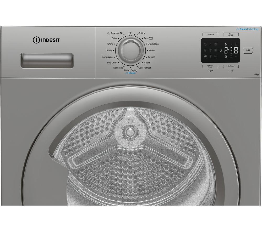INDESIT C YSD 82D SS UK Secadora de bomba de calor de 8 kg - Plata