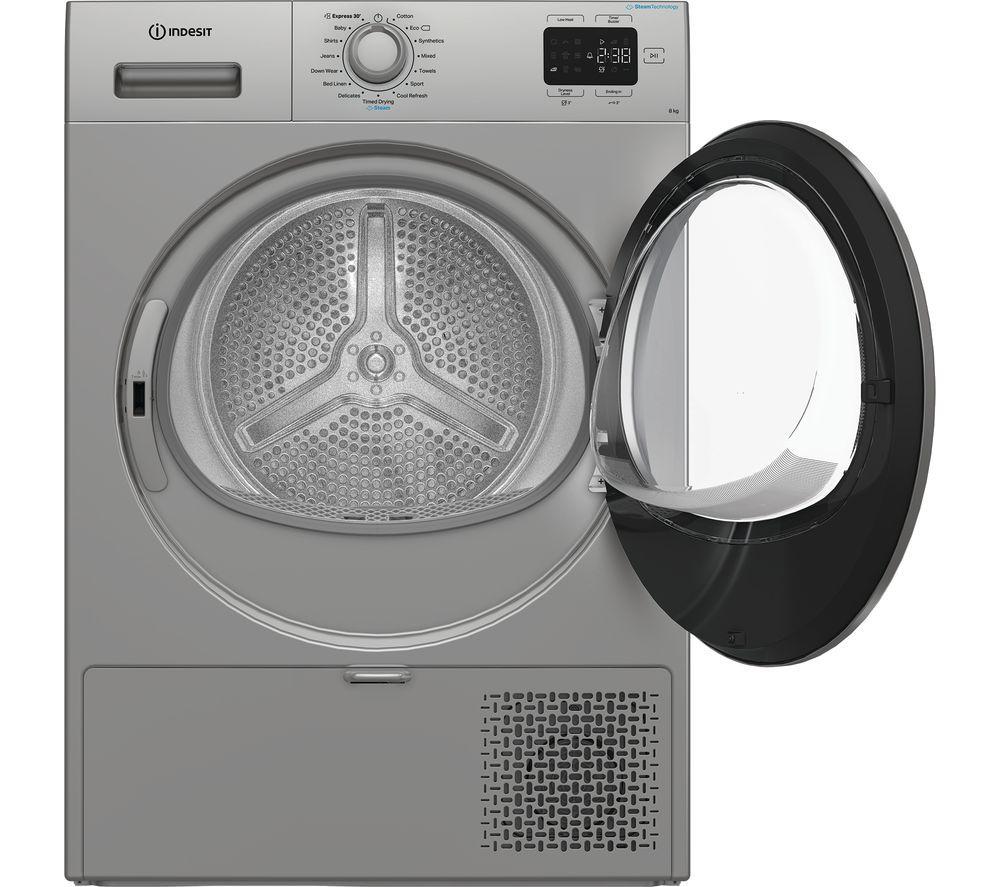 INDESIT C YSD 82D SS UK Secadora de bomba de calor de 8 kg - Plata