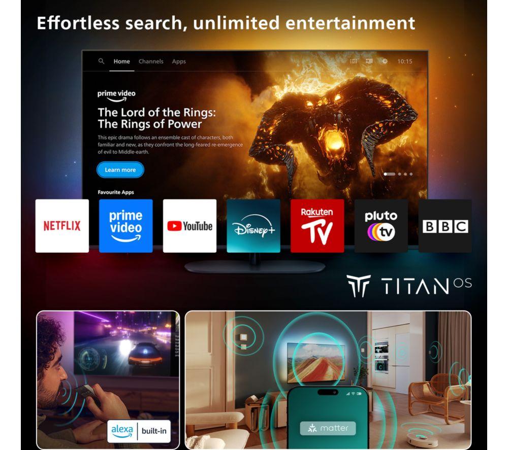 PHILIPS Ambilight 50PUS8500/05 50" Smart 4K Ultra HD HDR QLED TV