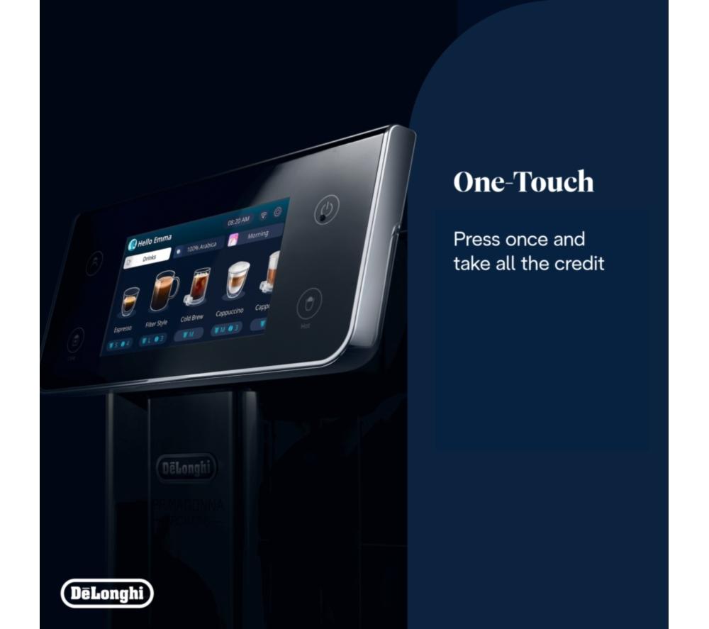 DELONGHI Prima Donna Aromatic ECAM630.75.TSM Smart Bean to Cup Coffee Machine - Silver