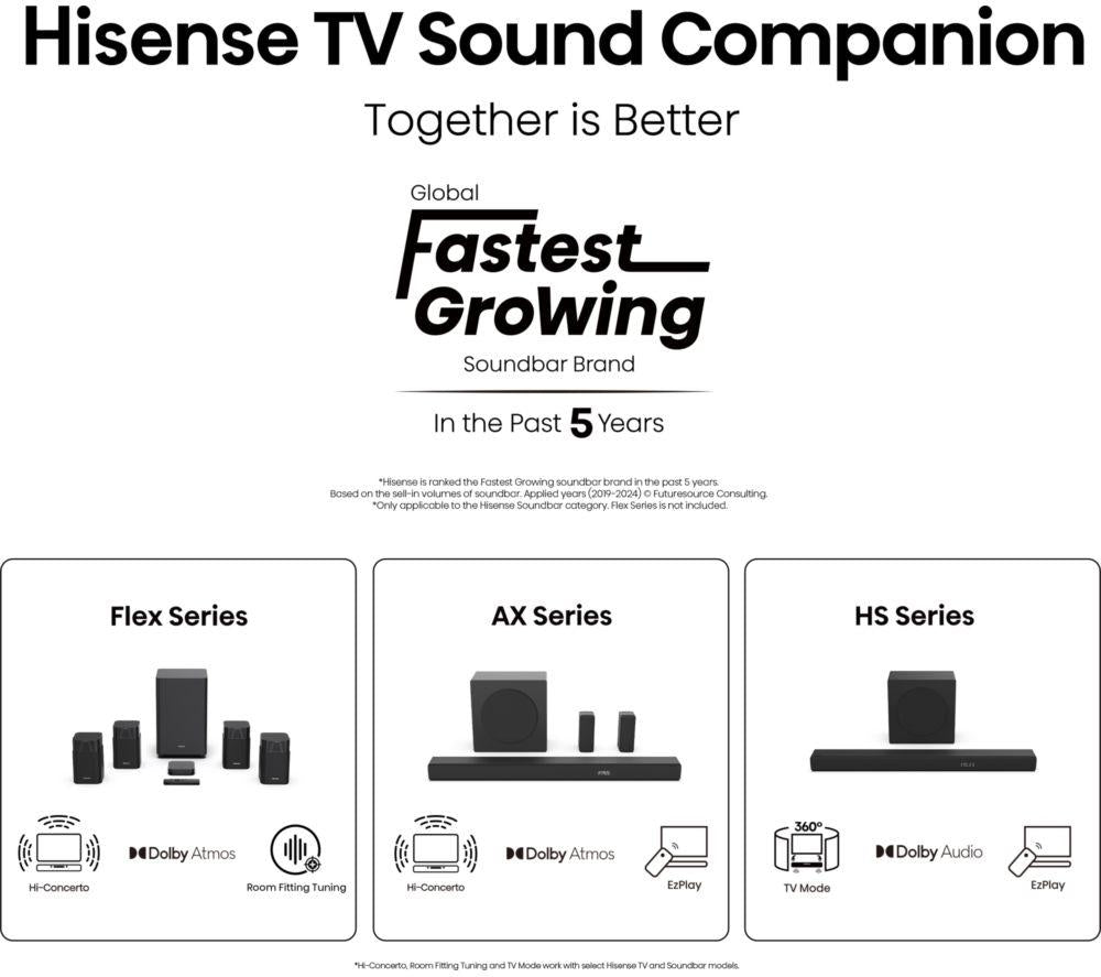 HISENSE U8Q 65" Mini LED 4K 165Hz Smart AI TV with Freely - 65U8QTUK