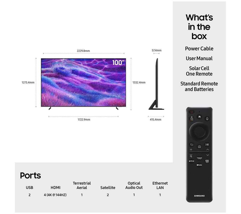 SAMSUNG QN80F televisor inteligente de 100" Neo QLED 4K Mini LED Vision AI 2025 - QE100QN80F