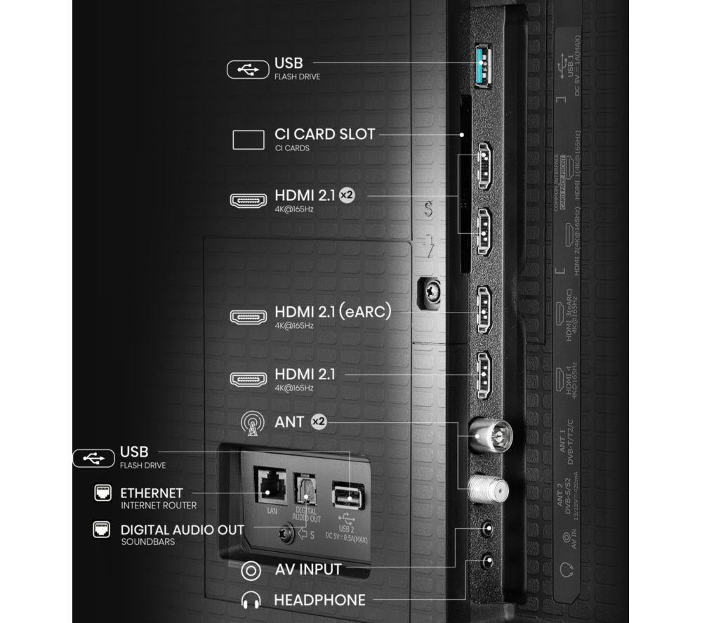 HISENSE U7Q PRO 55" Mini LED 4K 165Hz Smart AI TV with Freely - 55U7QTUK PRO