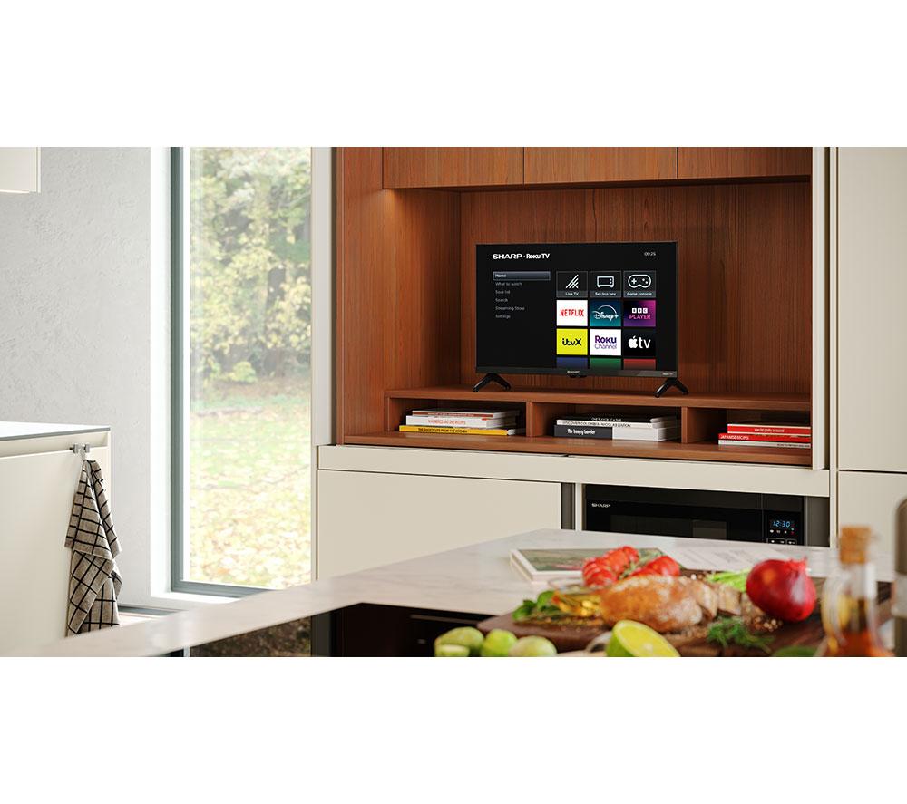 SHARP 1T-C24HD2725KB Roku TV 24" Smart HD Ready HDR LED TV