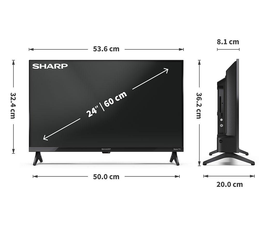 Televisor LED HDR Smart HD Ready SHARP 1T-C24HD2725KB Roku TV de 24"