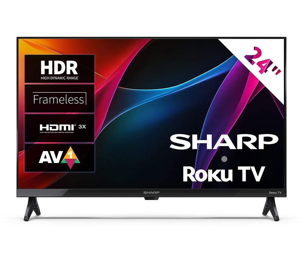 Televisor LED HDR Smart HD Ready SHARP 1T-C24HD2725KB Roku TV de 24"
