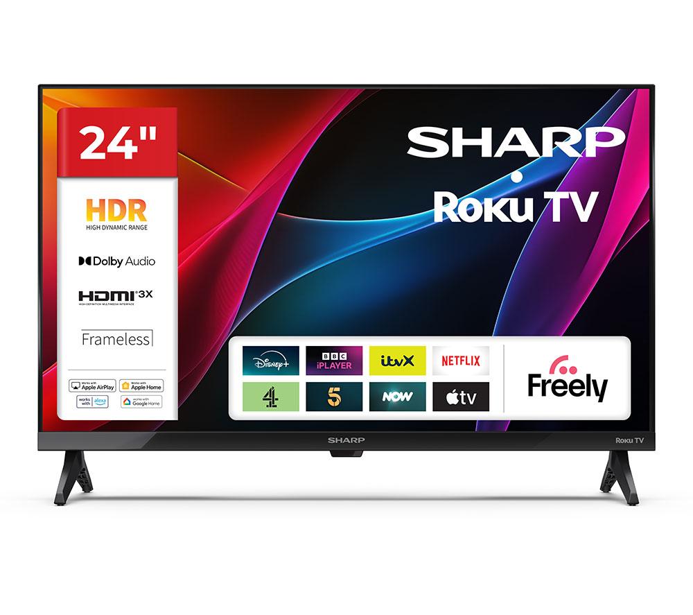 SHARP 1T-C24HD2725KB Roku TV 24" Smart HD Ready HDR LED TV