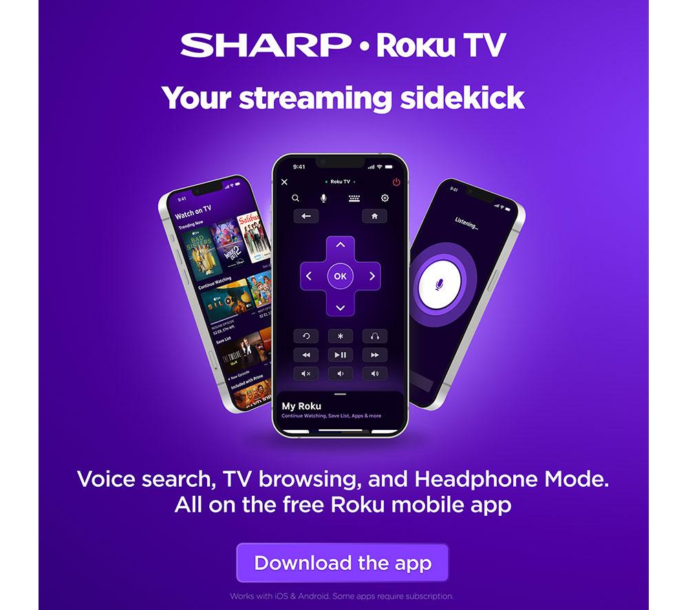 SHARP 1T-C32HD2725KB Roku TV 32" Smart HD Ready HDR LED TV