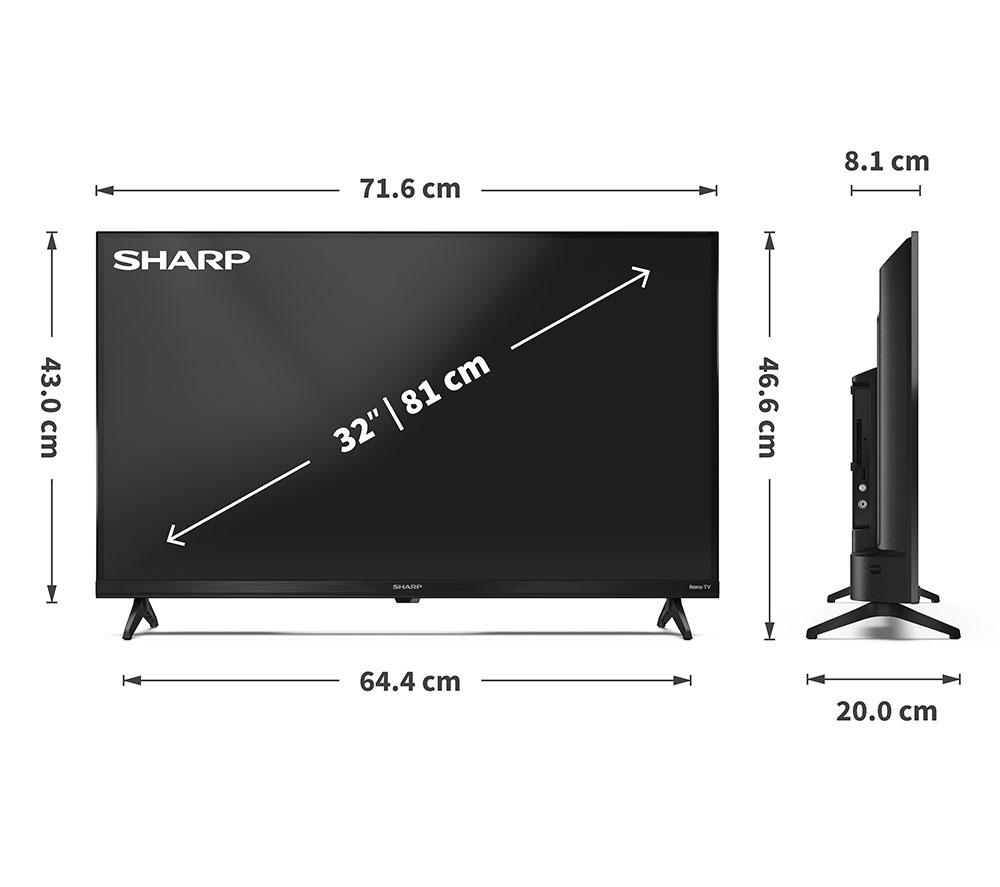 SHARP 1T-C32HD2725KB Roku TV 32" Smart HD Ready HDR LED TV