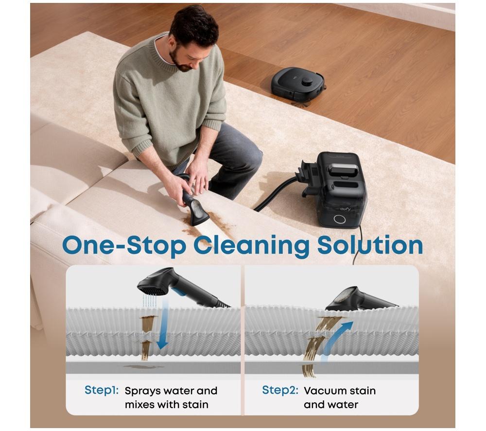 EUFY Omni E28 Robot Vacuum & Mop with All-in-One Station & Portable Deep Cleaner - Black