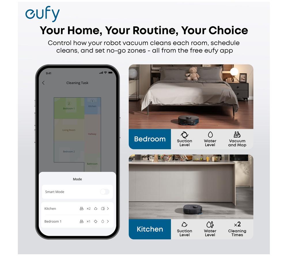 EUFY Omni E28 Robot Vacuum & Mop with All-in-One Station & Portable Deep Cleaner - Black