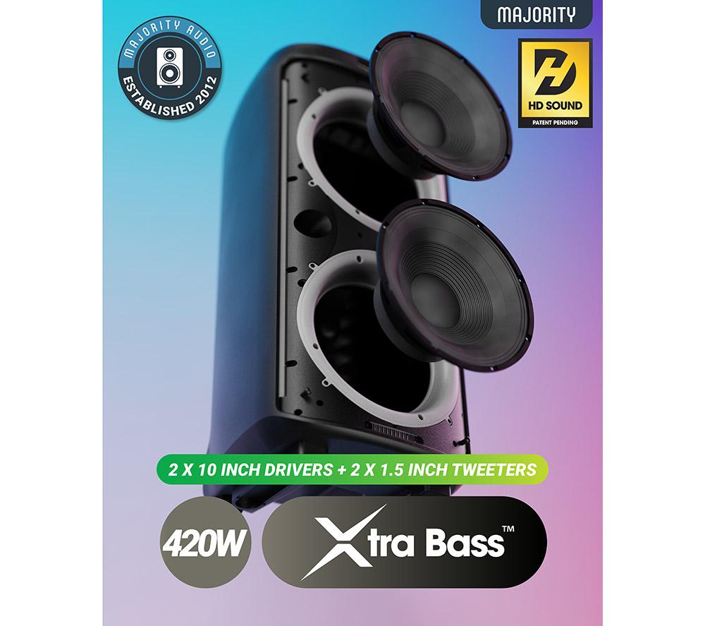 MAJORITY Pulse 4 Portable Bluetooth Megasound Party Speaker - Black