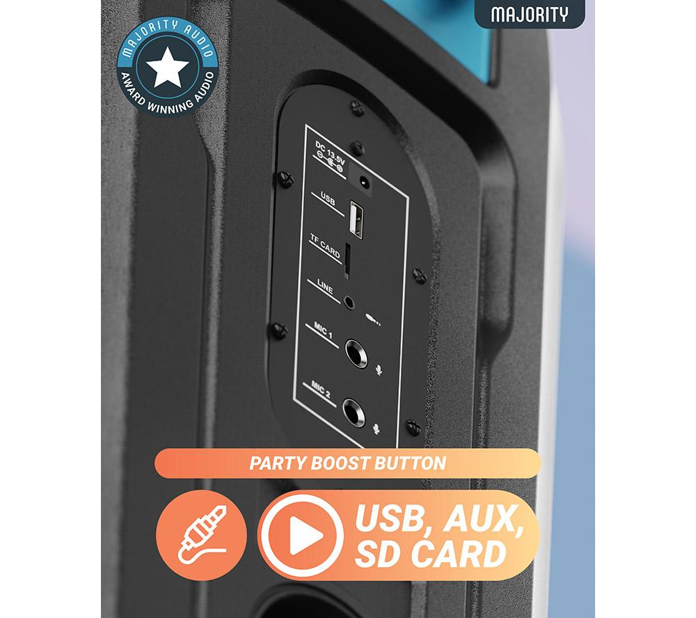 MAJORITY Pulse 4 Portable Bluetooth Megasound Party Speaker - Black