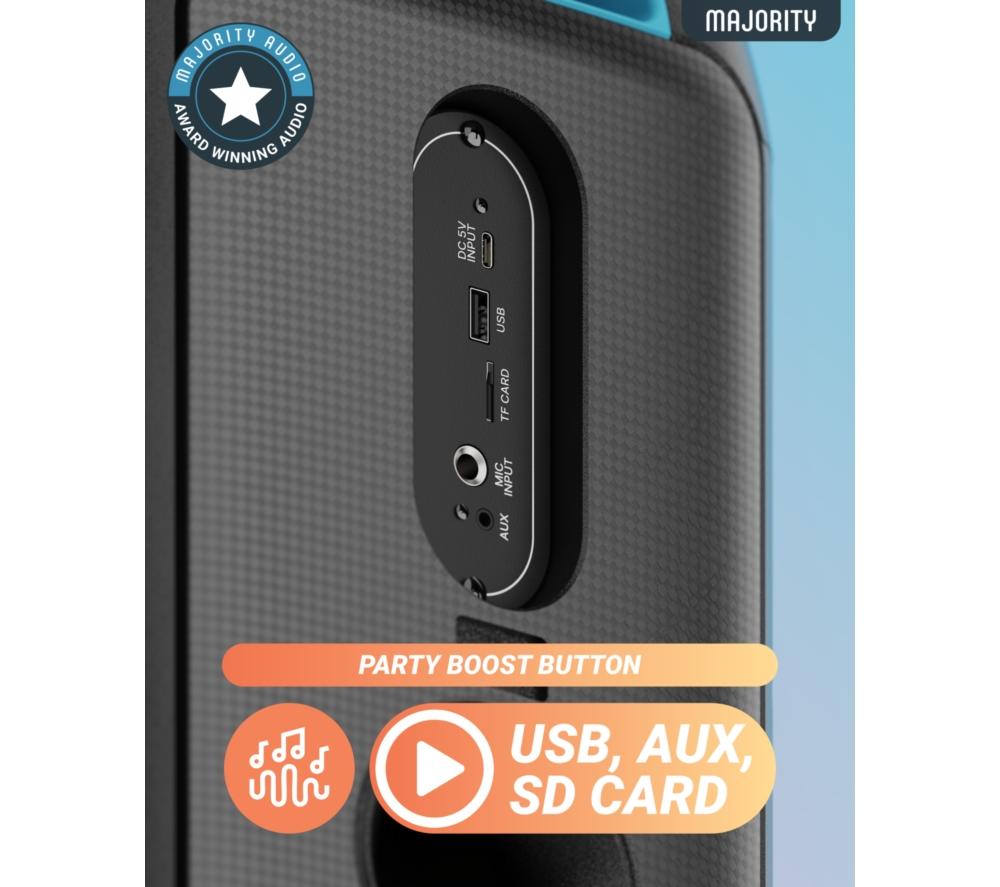 Altavoz Portátil para Fiestas Bluetooth Megasound MAJORITY Pulse 2 - Negro