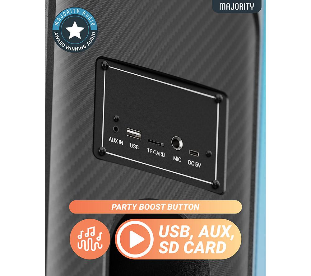 MAJORITY Pulse 3 Portable Bluetooth Megasound Party Speaker - Black