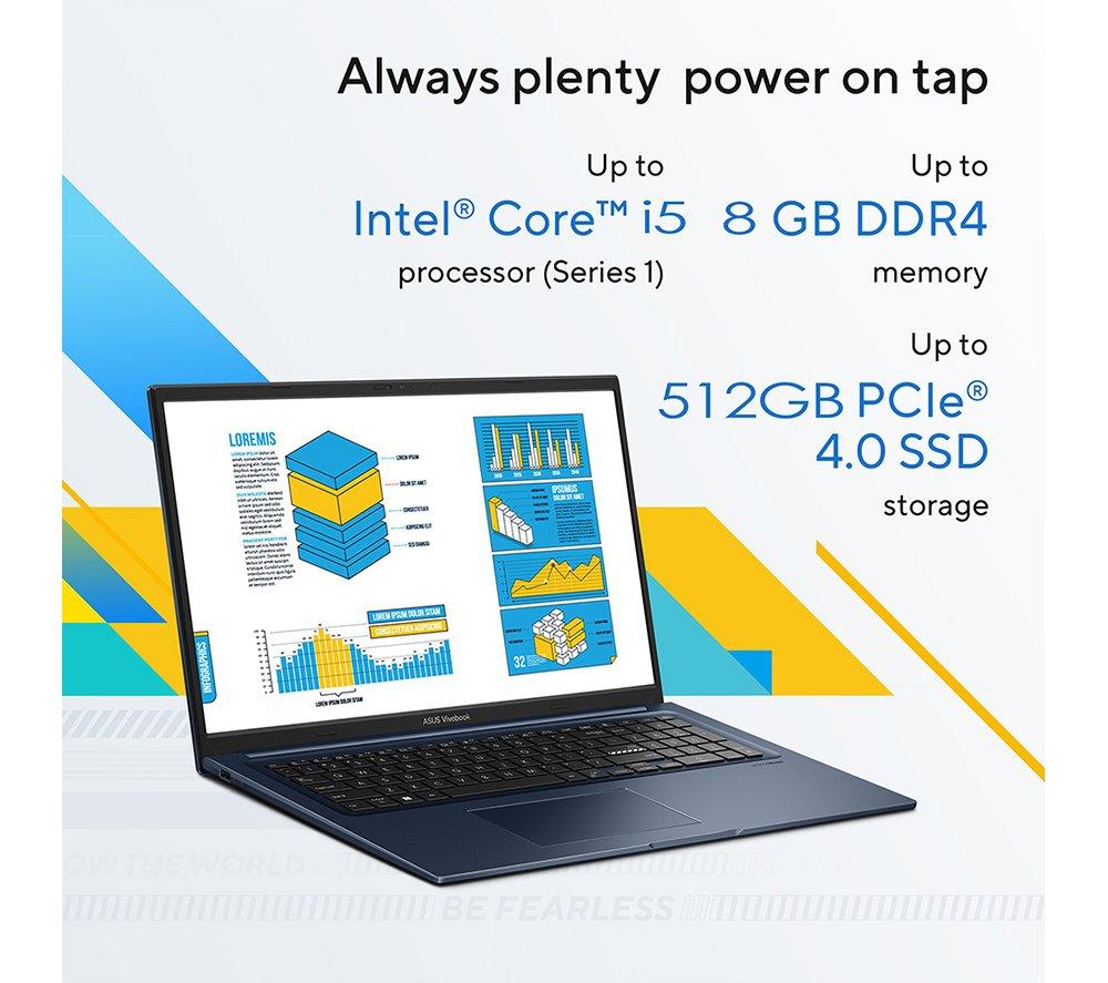 ASUS Vivobook 17 X1704VA 17.3" Laptop - Intel® Core™ i5, 512 GB SSD, Silver
