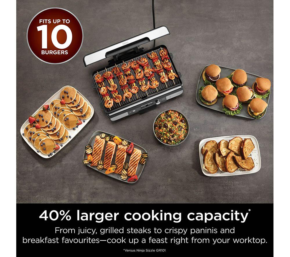 NINJA Sizzle Pro XL GX101UK Indoor Grill & Flat Plate - Black & Silver