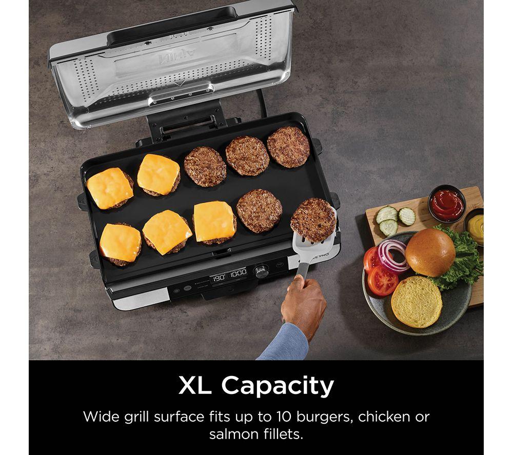 NINJA Sizzle Pro XL GX101UK Indoor Grill & Flat Plate - Black & Silver