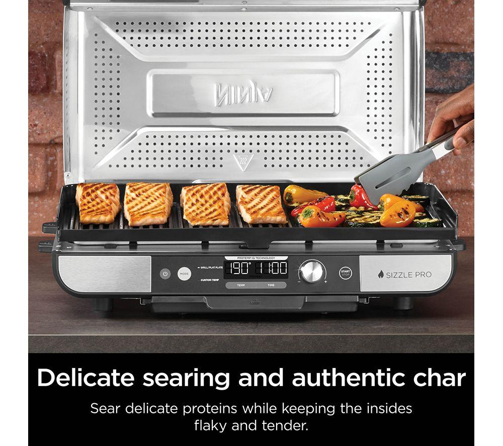 NINJA Sizzle Pro XL GX101UK Indoor Grill & Flat Plate - Black & Silver