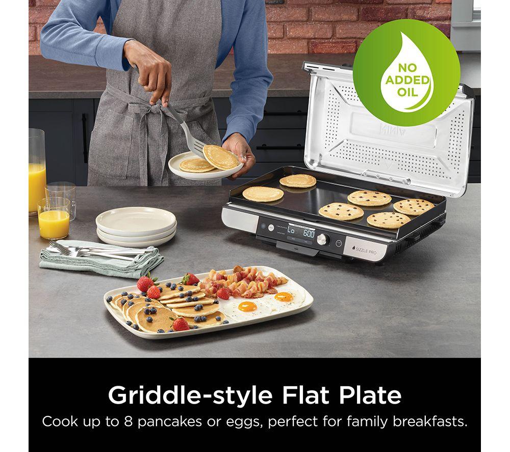 NINJA Sizzle Pro XL GX101UK Indoor Grill & Flat Plate - Black & Silver