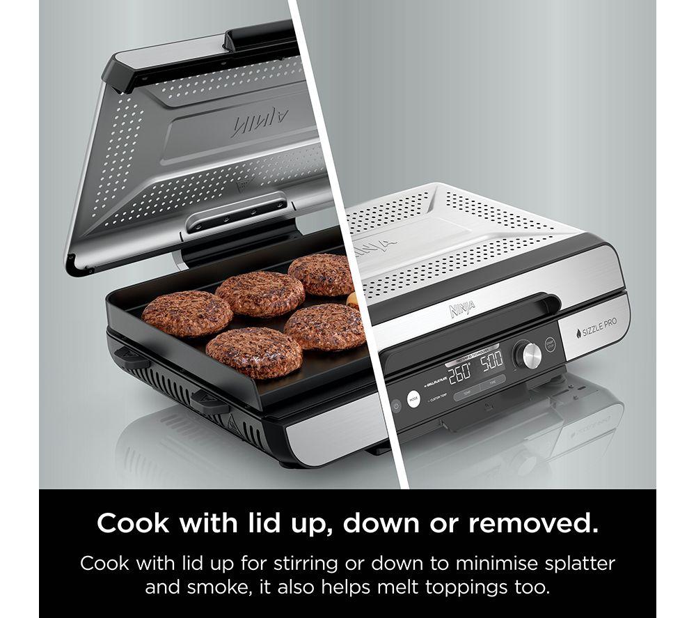 NINJA Sizzle Pro XL GX101UK Indoor Grill & Flat Plate - Black & Silver