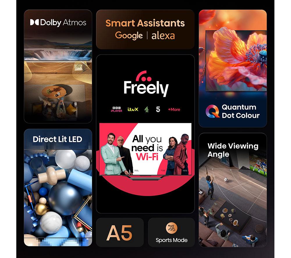 HISENSE A5Q 32" QLED Full HD HDR Smart TV with Freely - 32A5QTUK