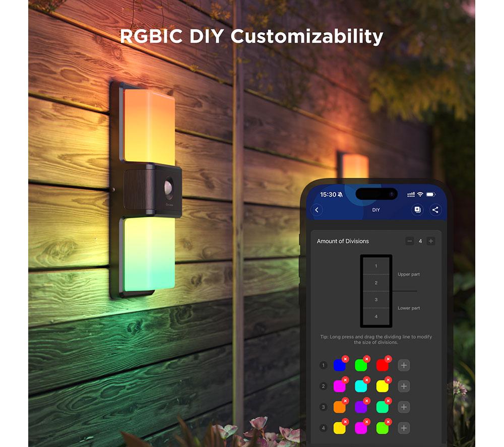 GOVEE H7078 Smart Outdoor Wall Light - Black