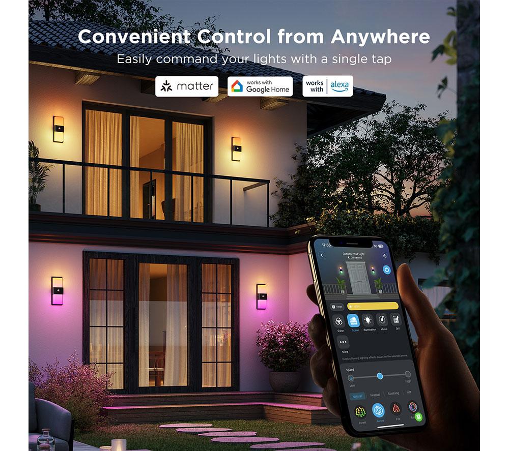 GOVEE H7078 Smart Outdoor Wall Light - Black