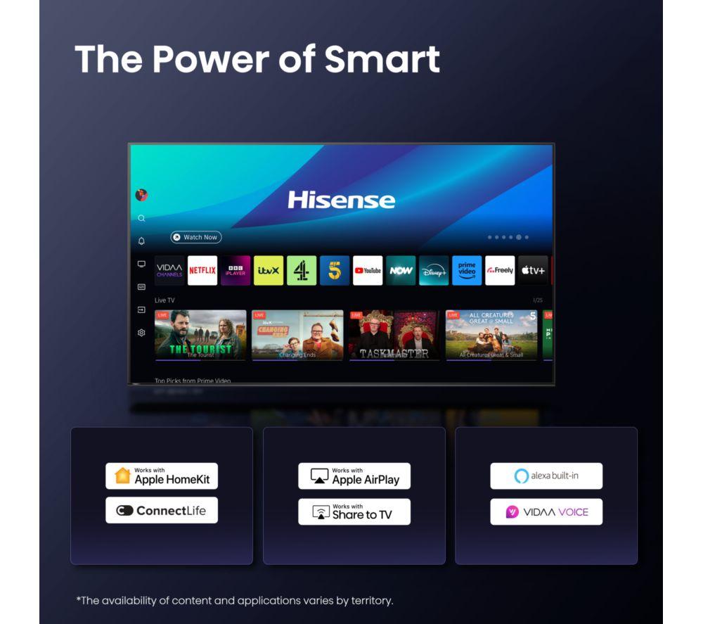 HISENSE U7Q 55" Mini LED 4K 144Hz Smart AI TV con Freely - 55U7QTUK