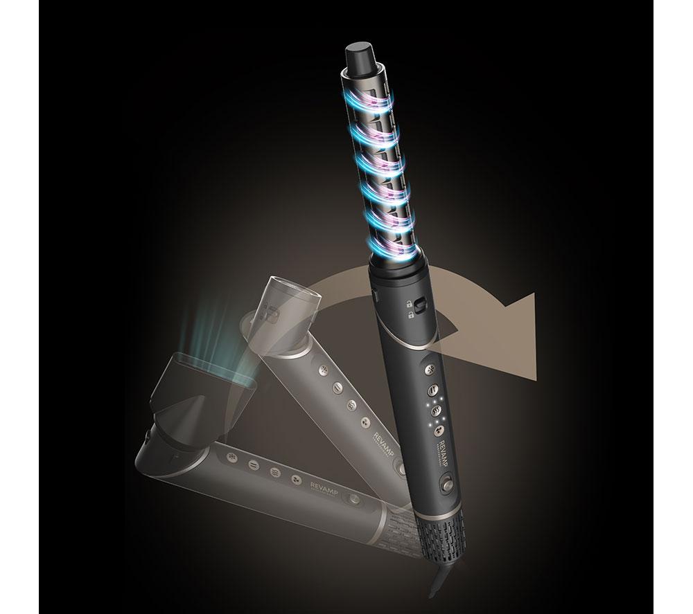 REVAMP Curl Air Style 7-in-1 Ionic Air Styler - Black