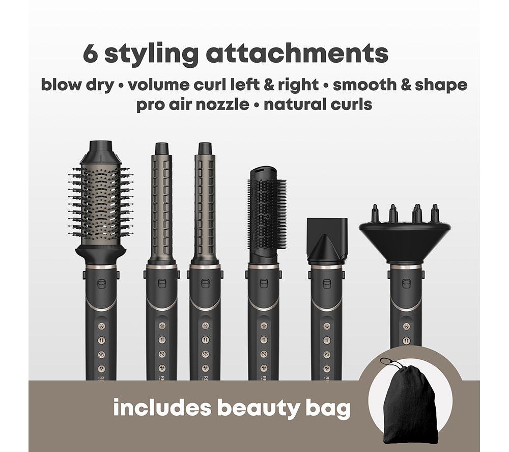 REVAMP Curl Air Style 7-in-1 Ionic Air Styler - Black