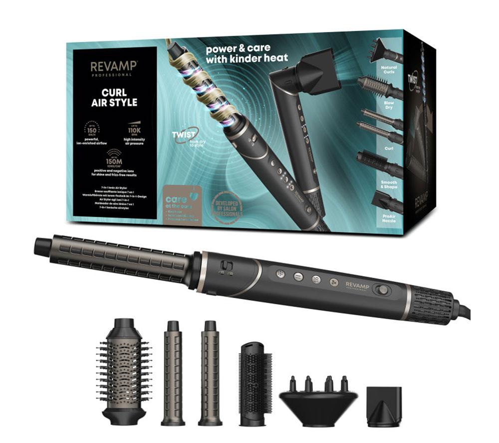 REVAMP Curl Air Style 7-in-1 Ionic Air Styler - Black