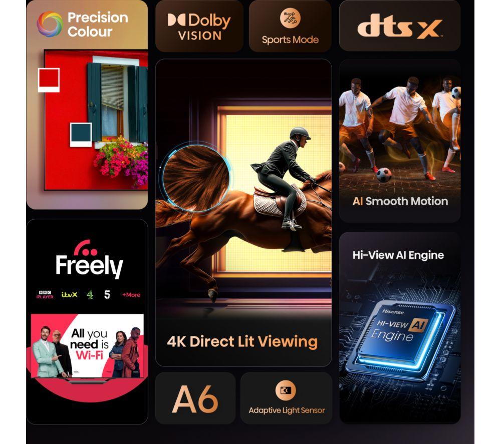 HISENSE A6Q 85" Smart TV LED 4K HDR con Freely - 85A6QTUK