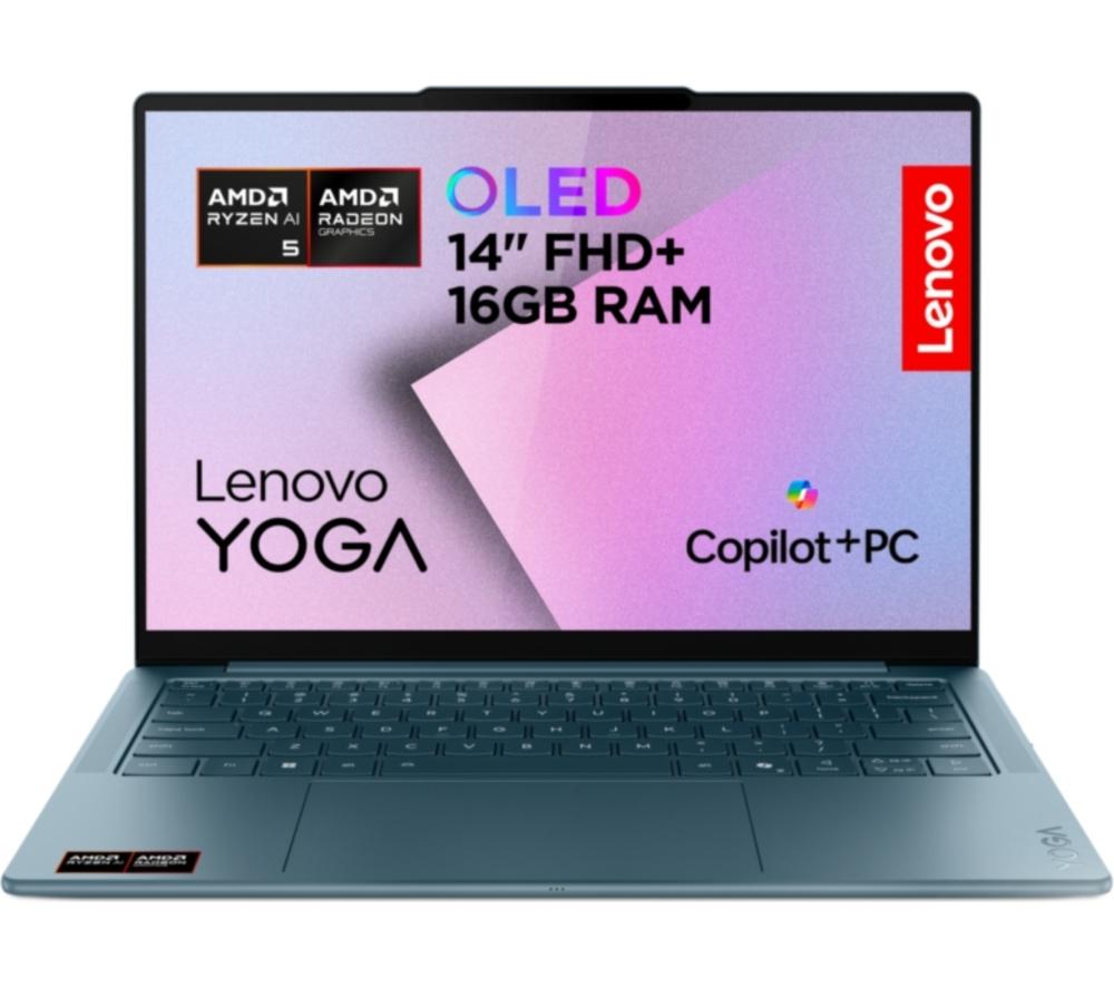 LENOVO Yoga Slim 7 14" Laptop - AMD Ryzen AI 5, 512 GB SSD, Tidal Teal