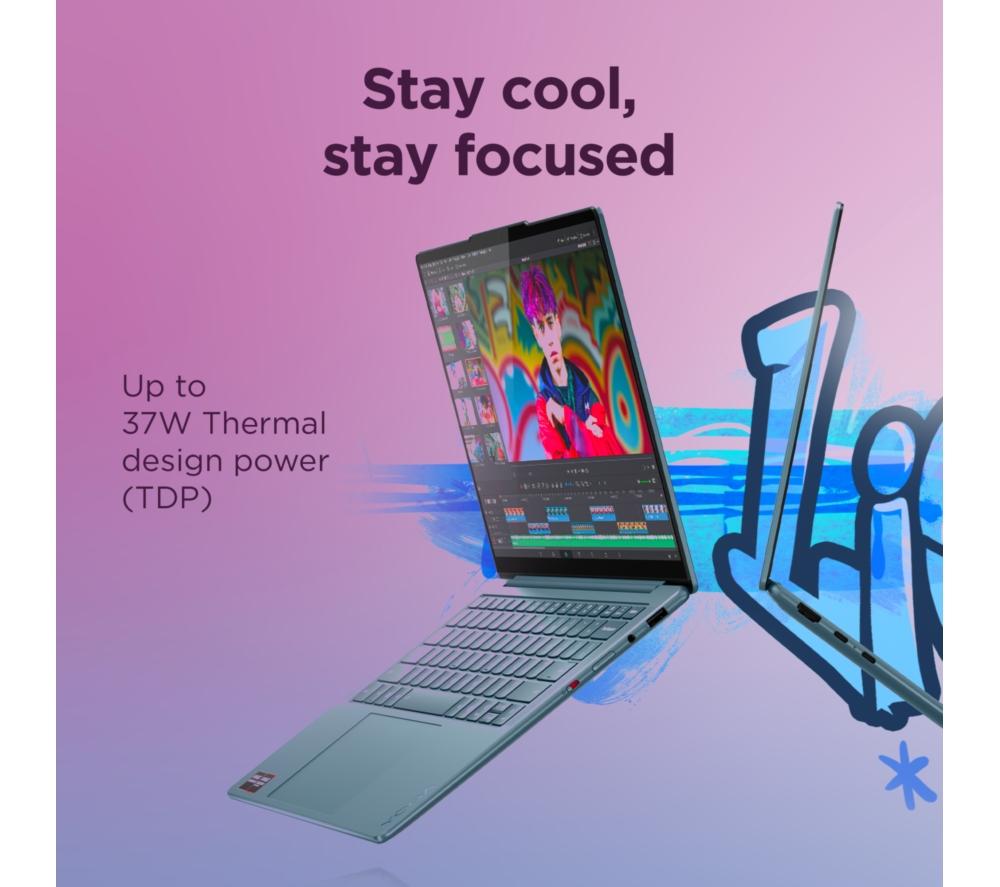 LENOVO Yoga Slim 7 14" Laptop - AMD Ryzen AI 5, 512 GB SSD, Tidal Teal