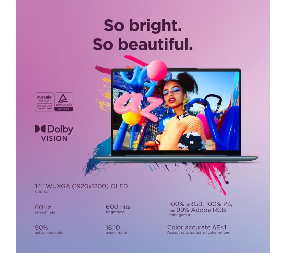 LENOVO Yoga Slim 7 14" Laptop - AMD Ryzen AI 5, 512 GB SSD, Tidal Teal