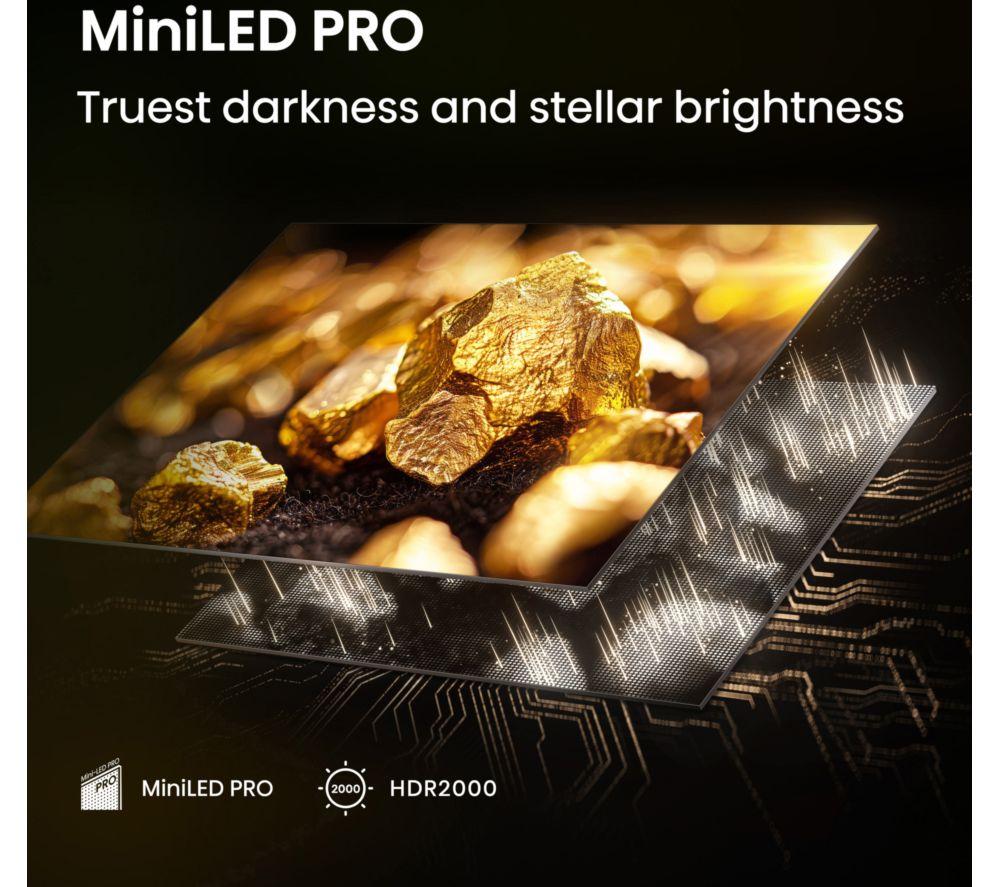HISENSE U7Q PRO 85" Mini LED 4K 165Hz Smart AI TV with Freely - 85U7QTUK PRO