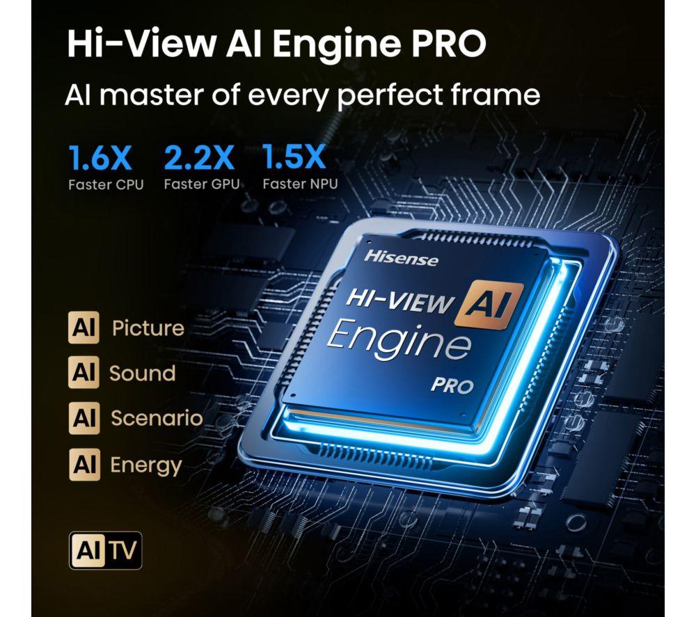 HISENSE U7Q PRO 85" Mini LED 4K 165Hz Smart AI TV with Freely - 85U7QTUK PRO