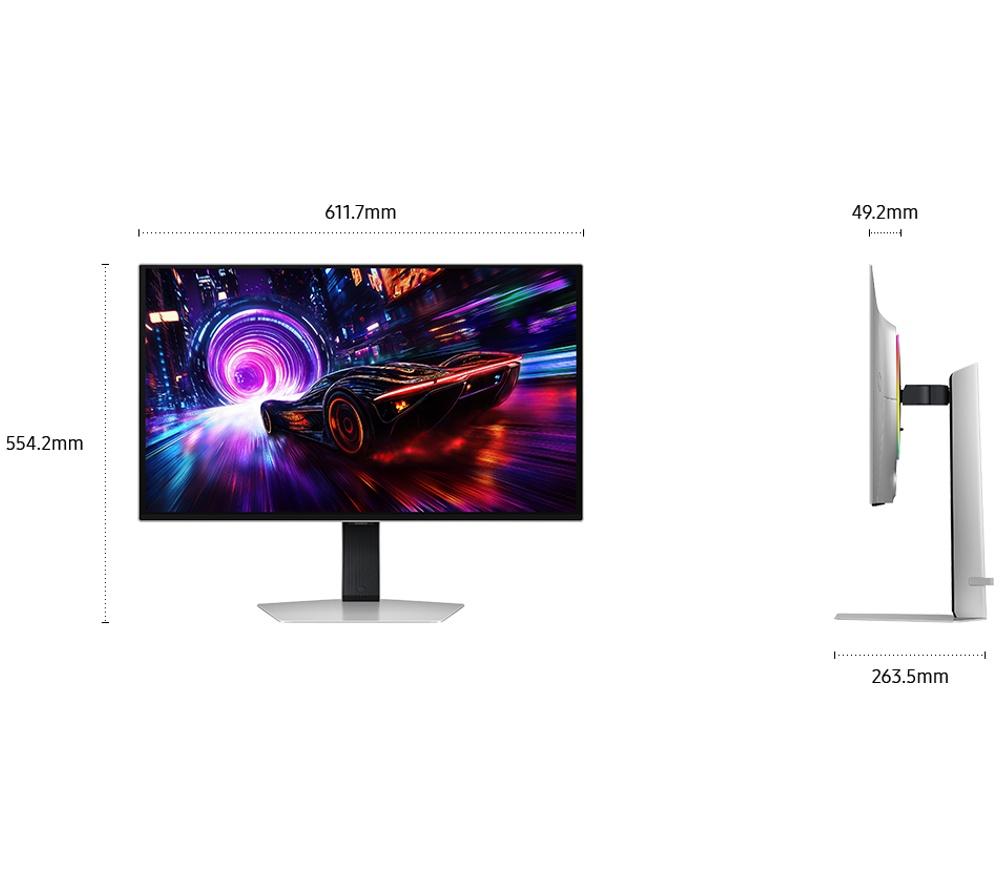 SAMSUNG Odyssey G8 LS27FG810SUXXU 4K Ultra HD 27" QD-OLED Gaming-Monitor – Silber
