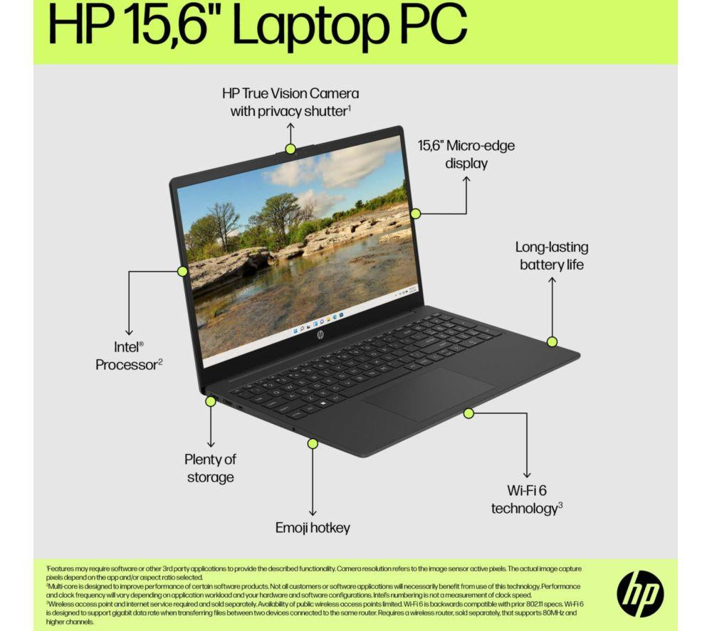 Portátil HP 15-fd0554sa de 15,6" - Intel® Core™ i5, SSD de 256 GB, negro azabache