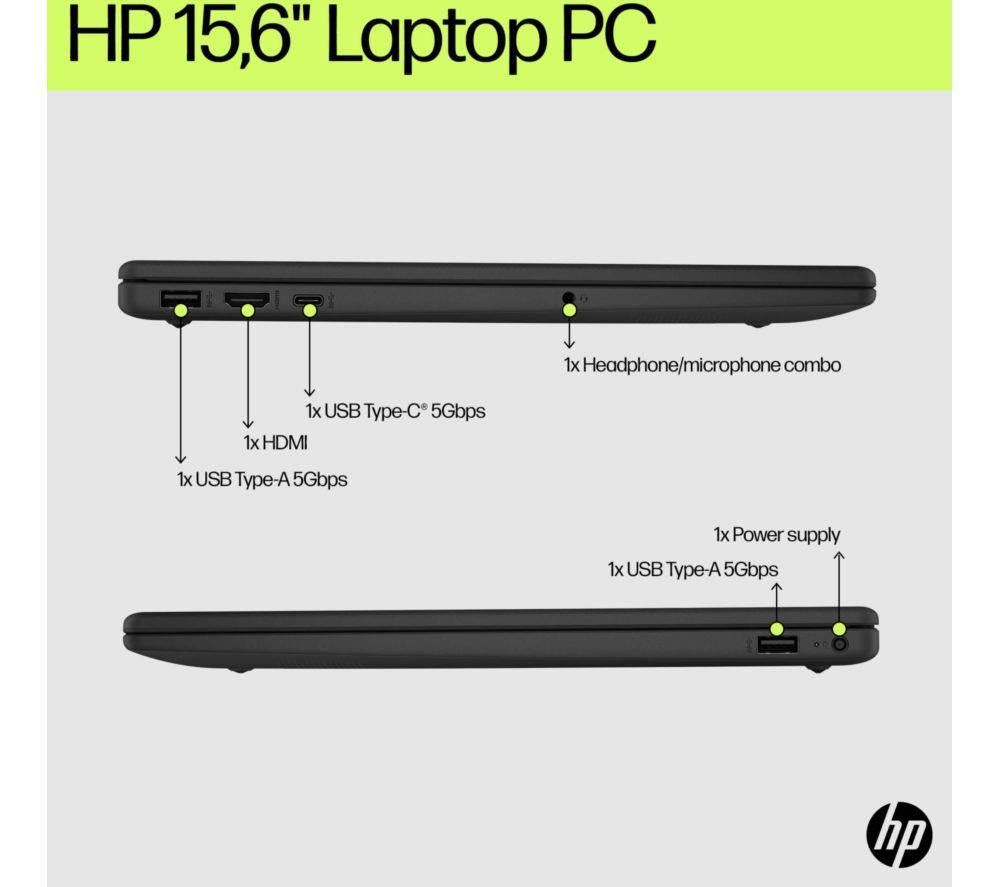 Portátil HP 15-fd0554sa de 15,6" - Intel® Core™ i5, SSD de 256 GB, negro azabache