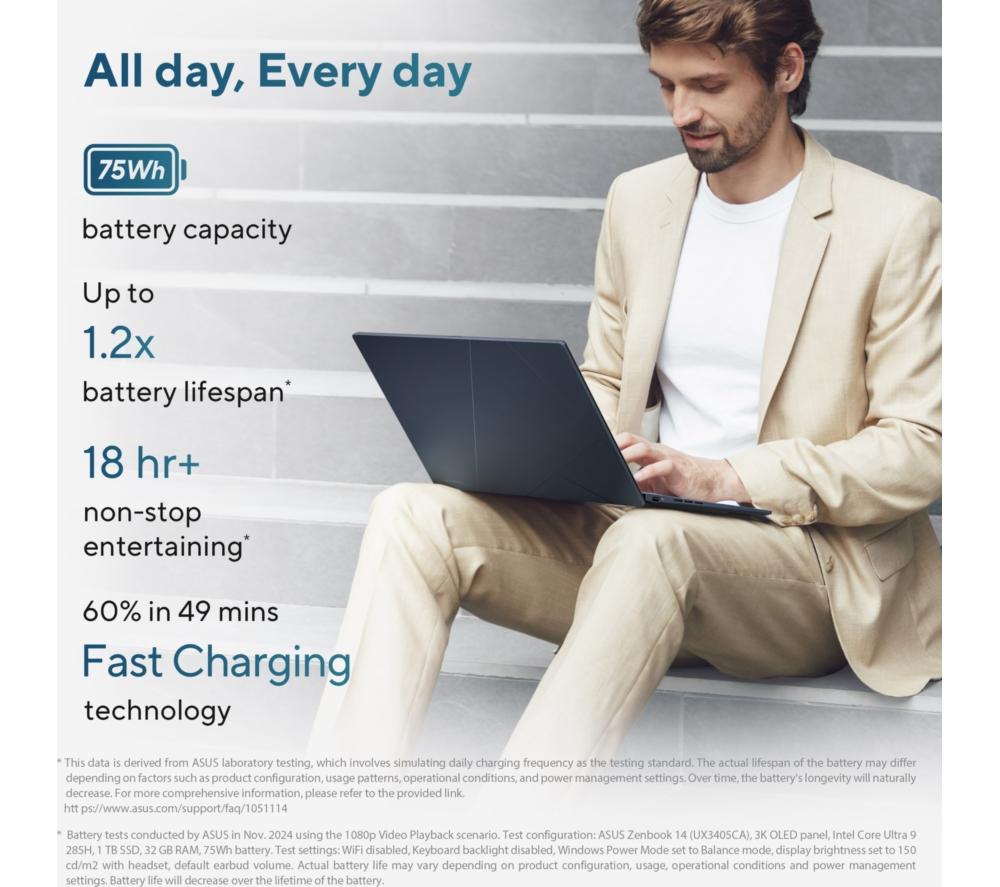 ASUS Zenbook 14 OLED 14" Laptop - Intel® Core™ Ultra 9, 1 TB SSD, Ponder Blue