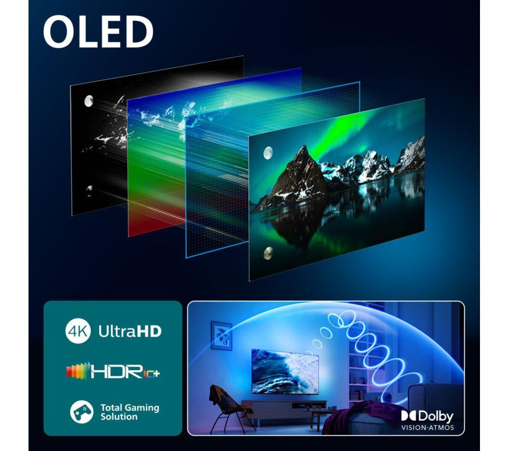 PHILIPS OLED760 55" OLED 4K HDR Ambilight Smart TV - 55OLED760/12