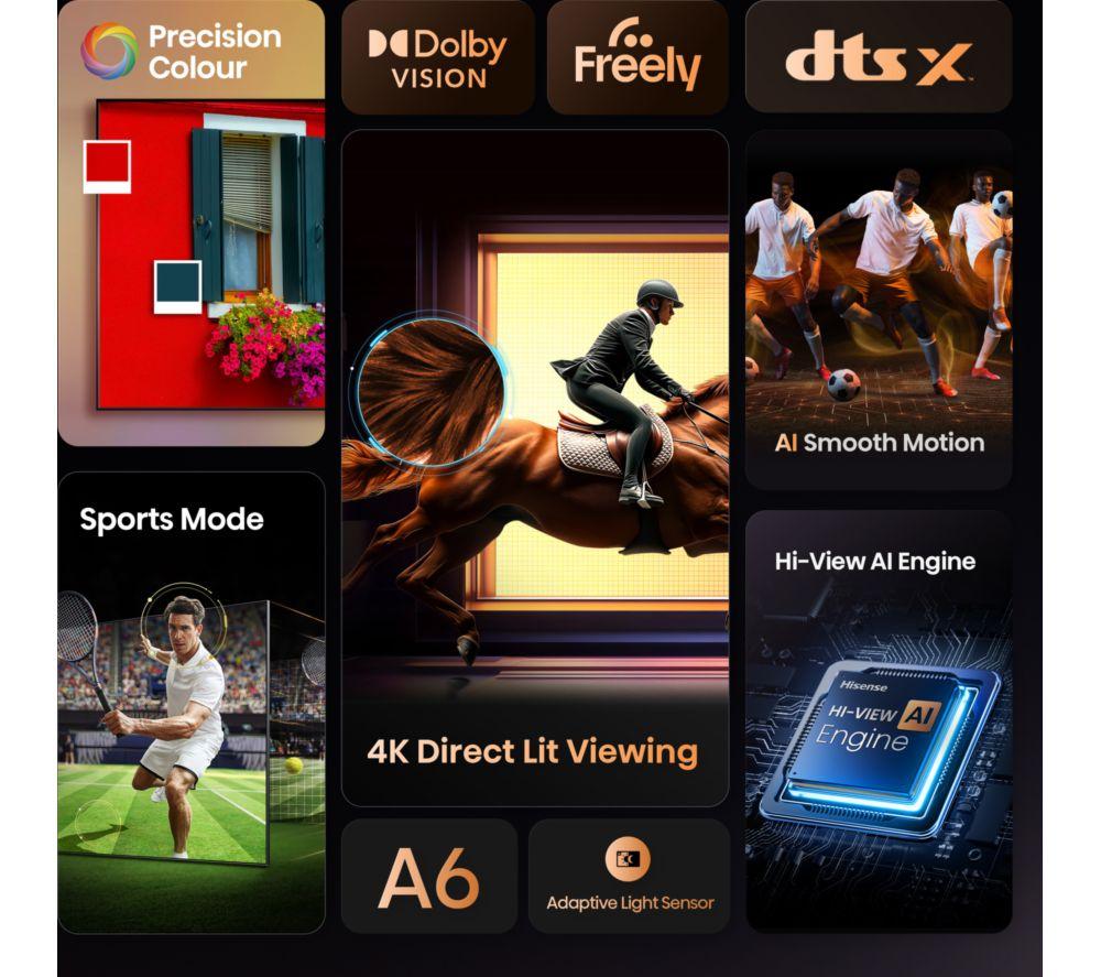 HISENSE A6Q 50" LED 4K HDR Smart TV con Freely - 50A6QTUK
