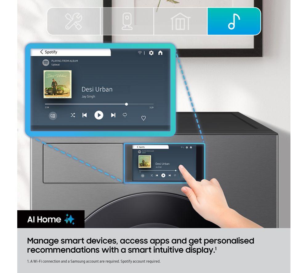 Secadora de bomba de calor Samsung Serie 9 AI Home DV90F09F4SU1 de 9 kg - Acero Oscuro