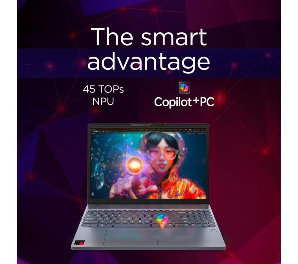 LENOVO IdeaPad Slim 3 15,3" Laptop, Copilot+ PC - Snapdragon X, 256 GB SSD, Luna Grey