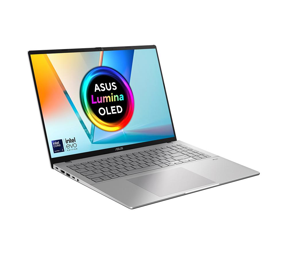 Portátil ASUS Vivobook S16 OLED S3607CA de 16", PC - Intel® Core™ Ultra 5, SSD de 1 TB, Plata