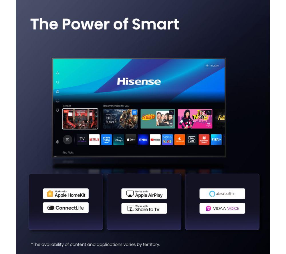 HISENSE U7Q PRO 100" Mini LED 4K 165Hz Smart AI TV with Freely - 100U7QTUK PRO